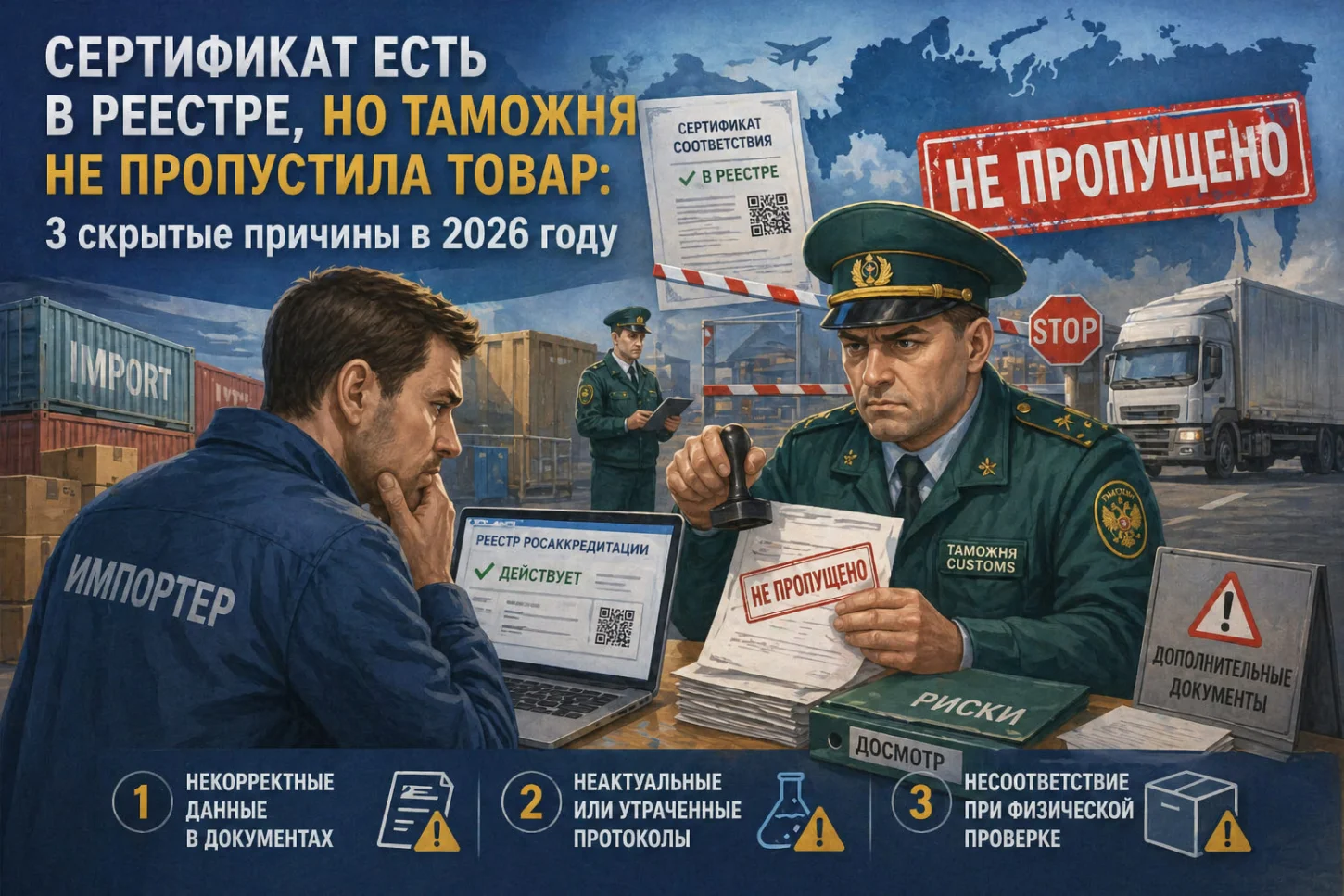 Сертификат есть в реестре, но таможня не пропустила товар: 3 скрытые причины в 2026 году